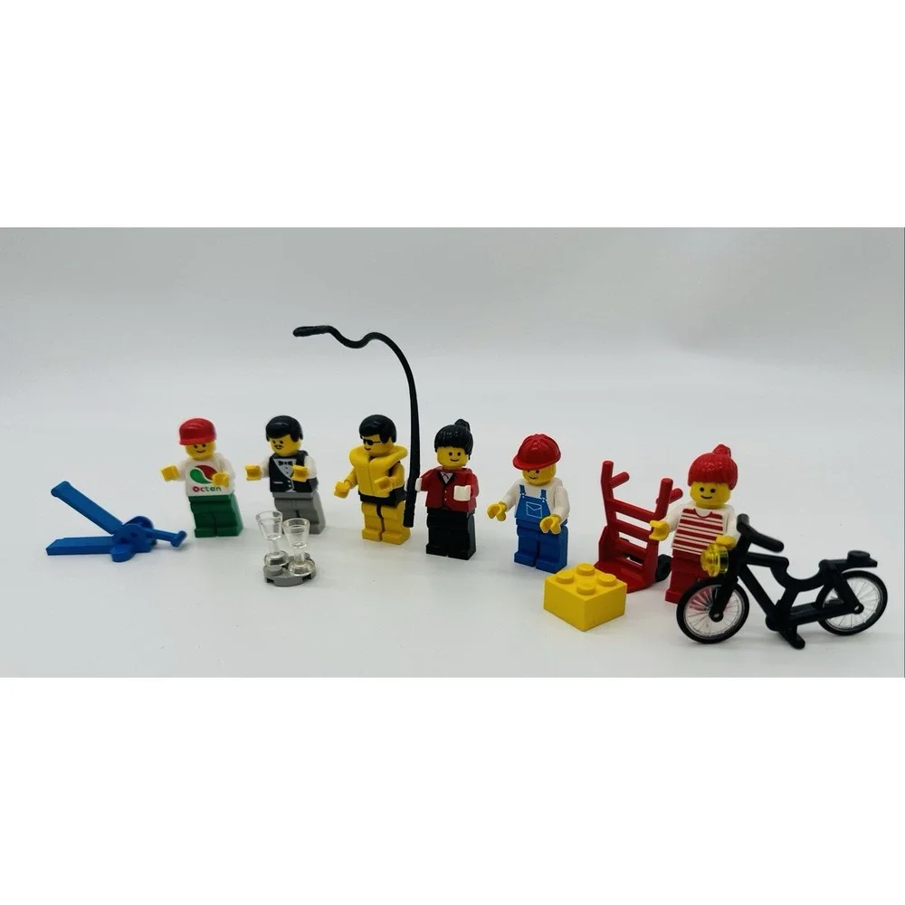 Vintage LEGO 6314 Town City People Minifigure Lot Bike Octan 1992